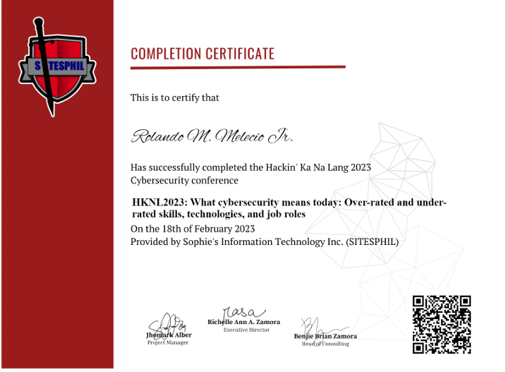 Certificate