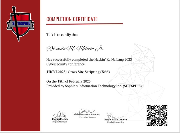 Certificate