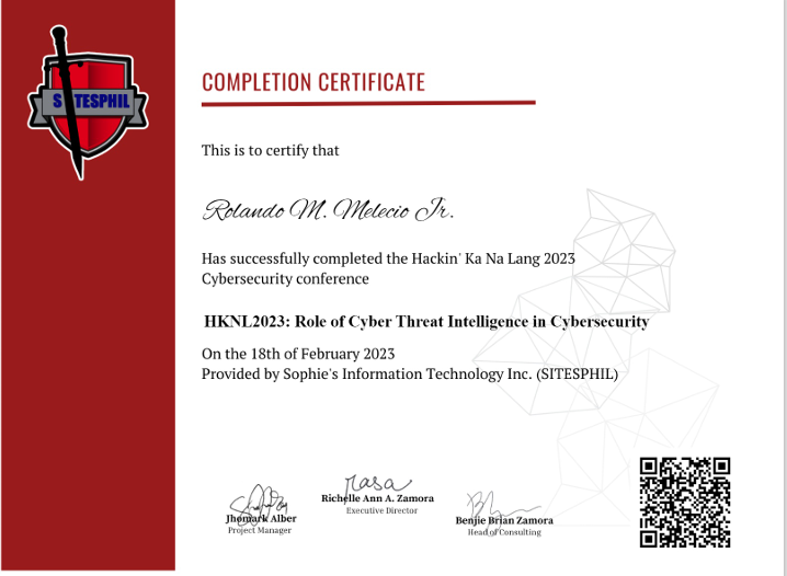 Certificate
