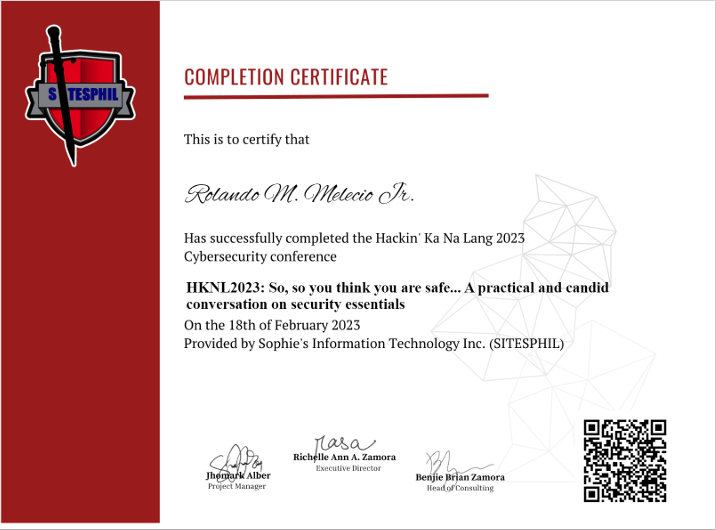 Certificate